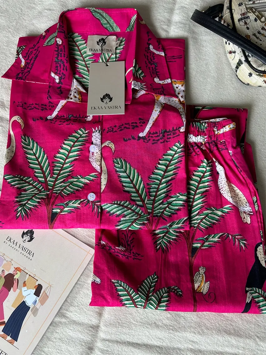 Rani Pink Jungle Print Co Ord Set