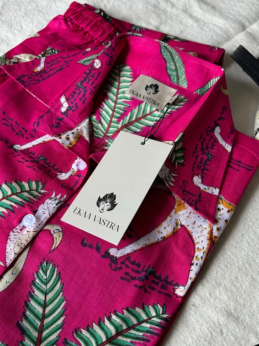 Rani Pink Jungle Print Co Ord Set - Alternative View