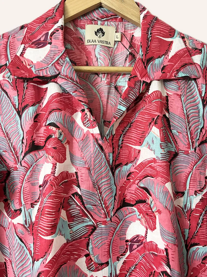 Pink Palm Co Ord Set - Alternative View